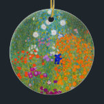 Gustav Klimt Flower Garden Ceramic Tree Decoration<br><div class="desc">Ornament featuring Gustav Klimt’s oil painting Flower Garden (1906). A beautiful garden of purple,  red,  white,  blue,  and orange flowers. A great gift for fans of Art Nouveau and Austrian art.</div>
