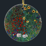 Gustav Klimt Flower Garden Ceramic Tree Decoration<br><div class="desc">Ornament featuring Gustav Klimt’s oil painting Farm Garden with Sunflowers (1907). A beautiful garden of sunflowers and exquisite blue,  red,  purple,  pink,  and white flowers. A great gift for fans of Art Nouveau and Austrian art.</div>