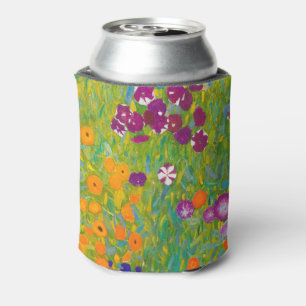 Gustav Klimt Flower Garden Cottage Art Nouveau Can Cooler