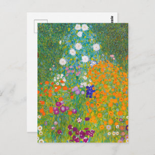 Gustav Klimt Flower Garden Cottage Art Nouveau Postcard