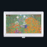 Gustav Klimt Flower Garden Cottage Nature Business Card Holder<br><div class="desc">A beautiful garden painting - this is a classic painting by Gustav Klimt,  called Cottage Garden,  or Bauergarten,  1907,  which is a close up of a flower garden,  a colourful floral painting.</div>