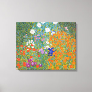 Gustav Klimt Flower Garden Cottage Nature Canvas Print