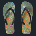 Gustav Klimt Flower Garden Cottage Nature Flip Flops<br><div class="desc">A beautiful garden painting - this is a classic painting by Gustav Klimt,  called Cottage Garden,  or Bauergarten,  1907,  which is a close up of a flower garden,  a colourful floral painting.</div>