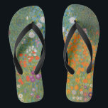Gustav Klimt Flower Garden Cottage Nature Flip Flops<br><div class="desc">A beautiful garden painting - this is a classic painting by Gustav Klimt,  called Cottage Garden,  or Bauergarten,  1907,  which is a close up of a flower garden,  a colourful floral painting.</div>
