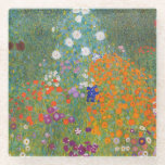 Gustav Klimt Flower Garden Cottage Nature Glass Coaster<br><div class="desc">A beautiful garden painting - this is a classic painting by Gustav Klimt,  called Cottage Garden,  or Bauergarten,  1907,  which is a close up of a flower garden,  a colourful floral painting.</div>