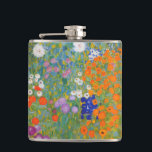 Gustav Klimt Flower Garden Cottage Nature Hip Flask<br><div class="desc">A beautiful garden painting - this is a classic painting by Gustav Klimt,  called Cottage Garden,  or Bauergarten,  1907,  which is a close up of a flower garden,  a colourful floral painting.</div>