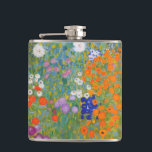 Gustav Klimt Flower Garden Cottage Nature Hip Flask<br><div class="desc">A beautiful garden painting - this is a classic painting by Gustav Klimt,  called Cottage Garden,  or Bauergarten,  1907,  which is a close up of a flower garden,  a colourful floral painting.</div>