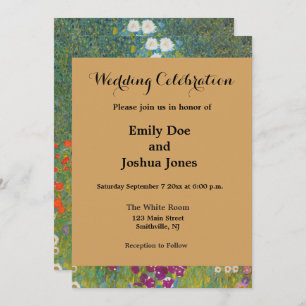 Gustav Klimt Flower Garden Cottage Nature Invitation