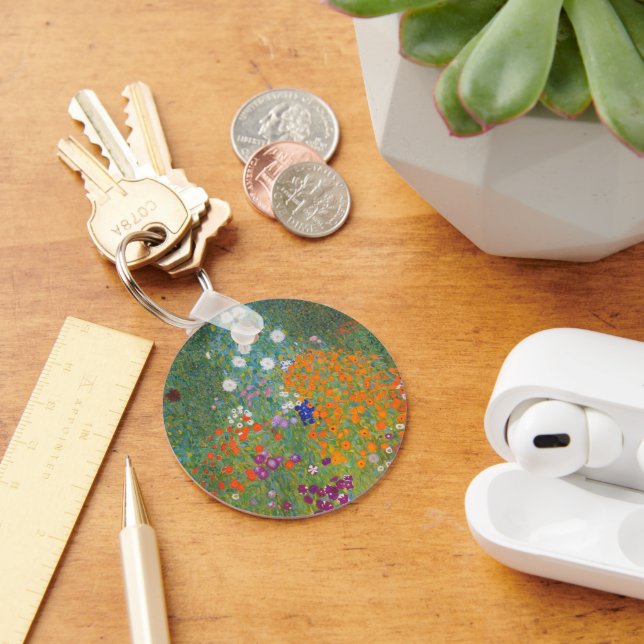 Gustav Klimt Flower Garden Cottage Nature Key Ring (Desk)