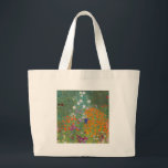 Gustav Klimt Flower Garden Cottage Nature Large Tote Bag<br><div class="desc">A beautiful garden painting - this is a classic painting by Gustav Klimt,  called Cottage Garden,  or Bauergarten,  1907,  which is a close up of a flower garden,  a colorful floral painting.</div>