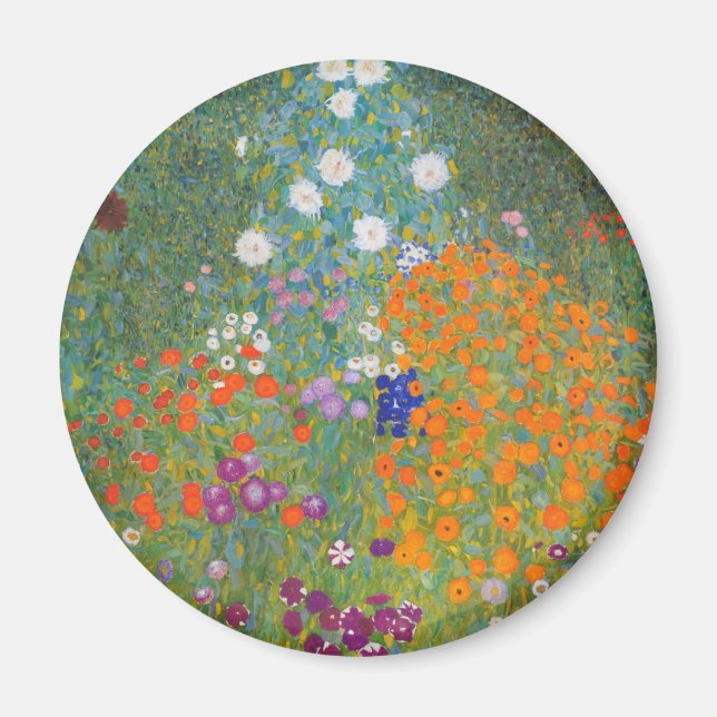 Gustav Klimt Flower Garden Cottage Nature Magnet (Front)
