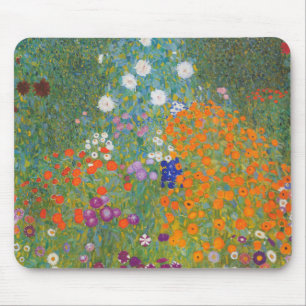 Gustav Klimt Flower Garden Cottage Nature Mouse Mat