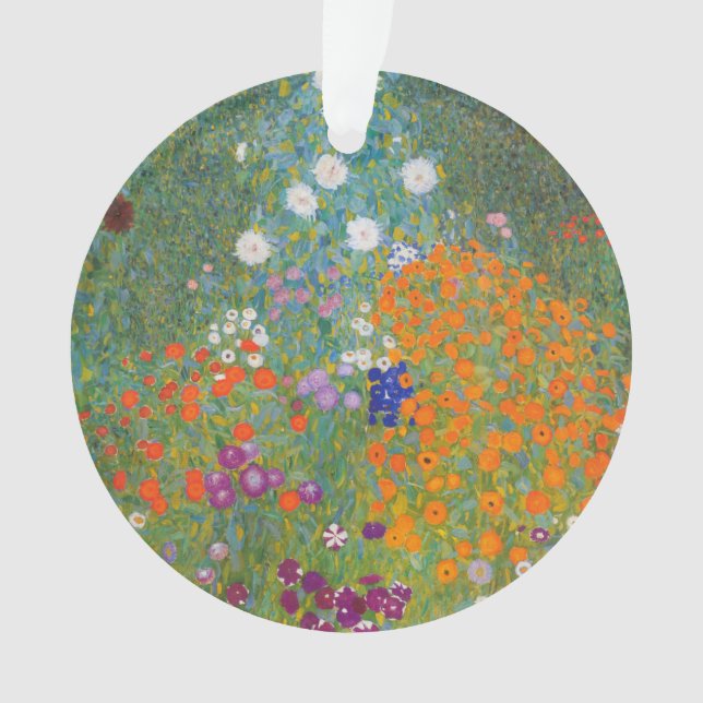 Gustav Klimt Flower Garden Cottage Nature Ornament (Front)