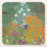 Gustav Klimt Flower Garden Cottage Nature Square Paper Coaster<br><div class="desc">A beautiful garden painting - this is a classic painting by Gustav Klimt,  called Cottage Garden,  or Bauergarten,  1907,  which is a close up of a flower garden,  a colourful floral painting.</div>