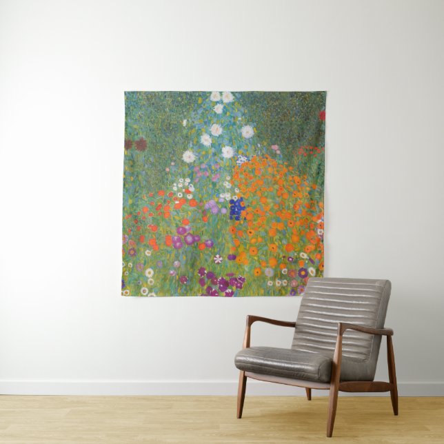 Gustav Klimt Flower Garden Cottage Nature Tapestry (In Situ)