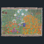 Gustav Klimt Flower Garden Cottage Nature Throw Blanket<br><div class="desc">A beautiful garden painting - this is a classic painting by Gustav Klimt,  called Cottage Garden,  or Bauergarten,  1907,  which is a close up of a flower garden,  a colourful floral painting.</div>