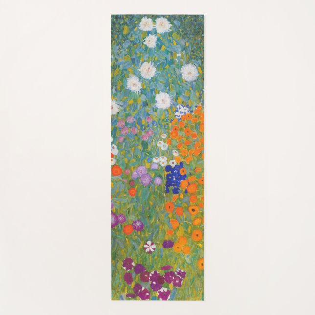 Gustav Klimt Flower Garden Cottage Nature Yoga Mat (Front)