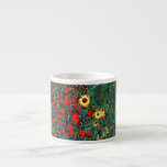 Gustav Klimt Flower Garden Espresso Cup<br><div class="desc">Espresso Cup featuring Gustav Klimt’s oil painting Farm Garden with Sunflowers (1907). A beautiful garden of sunflowers and exquisite blue,  red,  purple,  pink,  and white flowers. A great gift for fans of Art Nouveau and Austrian art.</div>
