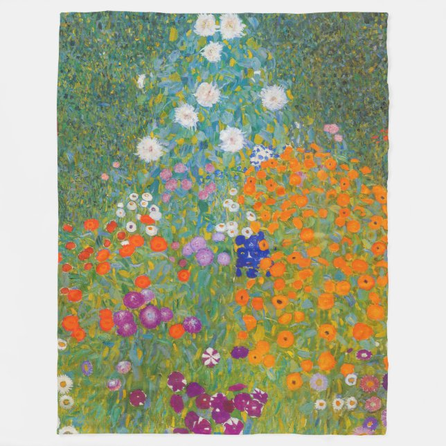 Gustav Klimt - Flower Garden Fleece Blanket (Front)