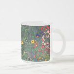 Gustav Klimt Flower Garden Frosted Glass Coffee Mug<br><div class="desc">Frosted Glass Coffee Mug featuring Gustav Klimt’s oil painting Farm Garden with Sunflowers (1907). A beautiful garden of sunflowers and exquisite blue,  red,  purple,  pink,  and white flowers. A great gift for fans of Art Nouveau and Austrian art.</div>