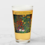 Gustav Klimt Flower Garden Glass<br><div class="desc">Glass featuring Gustav Klimt’s oil painting Farm Garden with Sunflowers (1907). A beautiful garden of sunflowers and exquisite blue,  red,  purple,  pink,  and white flowers. A great gift for fans of Art Nouveau and Austrian art.</div>