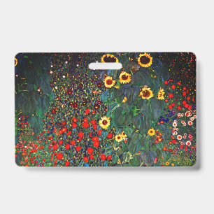 Gustav Klimt Flower Garden ID Badge