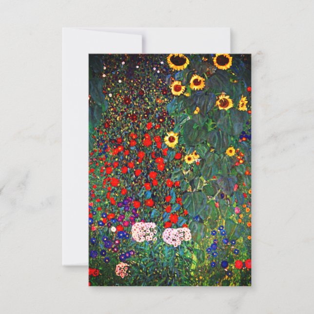 Gustav Klimt Flower Garden Invitation (Front)