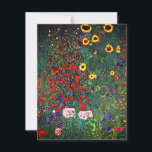 Gustav Klimt Flower Garden Invitation<br><div class="desc">Card featuring Gustav Klimt’s oil painting Farm Garden with Sunflowers (1907). A beautiful garden of sunflowers and exquisite blue,  red,  purple,  pink,  and white flowers. A great gift for fans of Art Nouveau and Austrian art.</div>