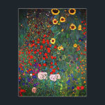 Gustav Klimt Flower Garden Invitation<br><div class="desc">Card featuring Gustav Klimt’s oil painting Farm Garden with Sunflowers (1907). A beautiful garden of sunflowers and exquisite blue,  red,  purple,  pink,  and white flowers. A great gift for fans of Art Nouveau and Austrian art.</div>