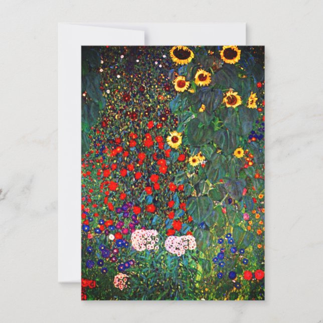 Gustav Klimt Flower Garden Invitation (Front)