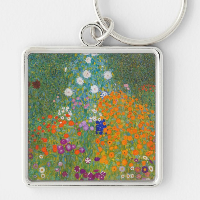 Gustav Klimt - Flower Garden Key Ring (Front)