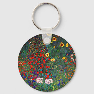 Gustav Klimt Flower Garden Key Ring