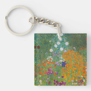Gustav Klimt - Flower Garden Key Ring