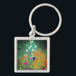 Gustav Klimt Flower Garden Key Ring<br><div class="desc">Keychain featuring Gustav Klimt’s oil painting Flower Garden (1906). A beautiful garden of purple,  red,  white,  blue,  and orange flowers. A great gift for fans of Art Nouveau and Austrian art.</div>