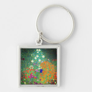 Gustav Klimt Flower Garden Key Ring