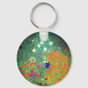 Gustav Klimt Flower Garden Key Ring