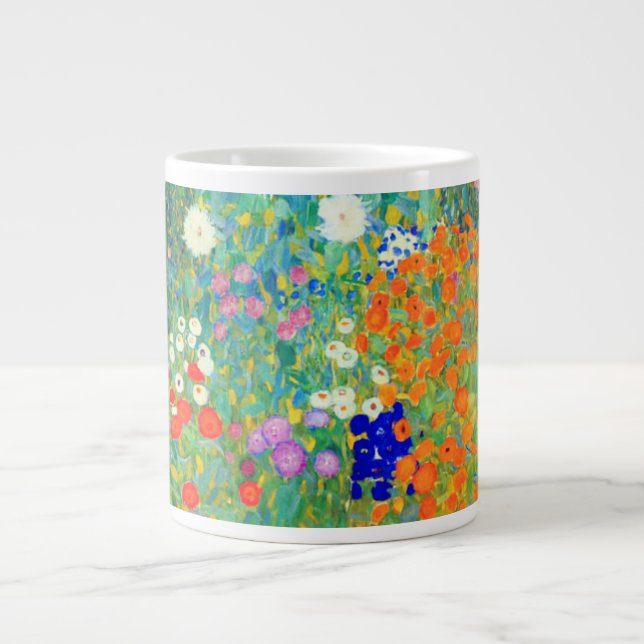 Gustav Klimt Flower Garden Large Coffee Mug (Front)