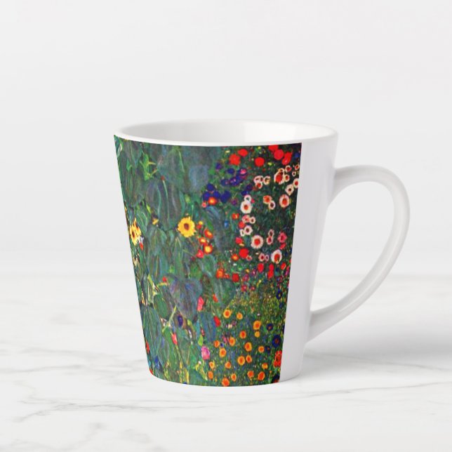Gustav Klimt Flower Garden Latte Mug (Right)