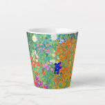 Gustav Klimt Flower Garden Latte Mug<br><div class="desc">Latte Mug featuring Gustav Klimt’s oil painting Flower Garden (1906). A beautiful garden of purple,  red,  white,  blue,  and orange flowers. A great gift for fans of Art Nouveau and Austrian art.</div>