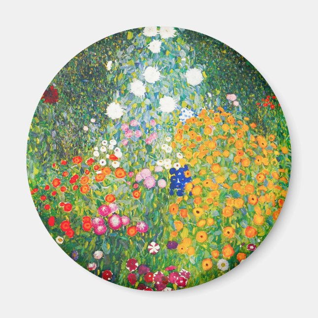 Gustav Klimt Flower Garden Magnet (Front)