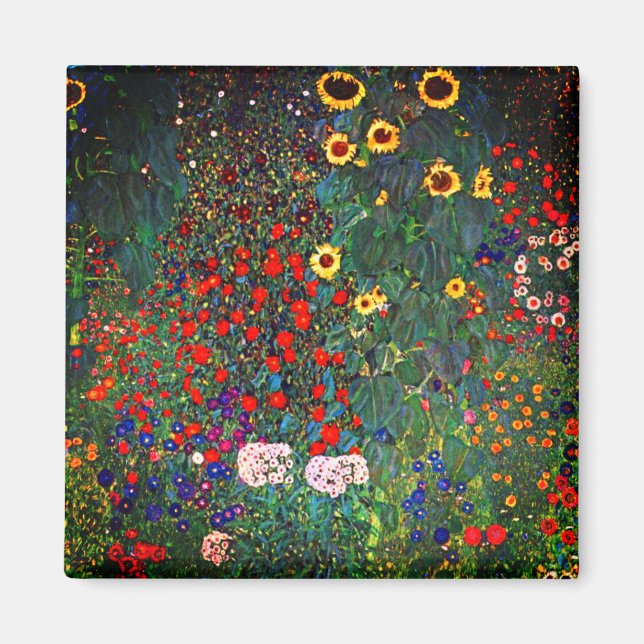 Gustav Klimt Flower Garden Magnet (Front)