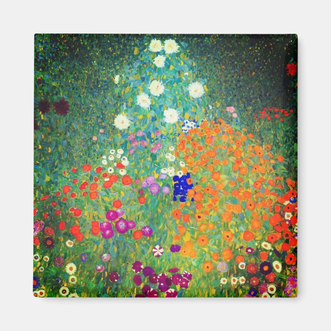 Gustav Klimt Flower Garden Magnet (Front)