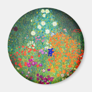 Gustav Klimt Flower Garden Magnet