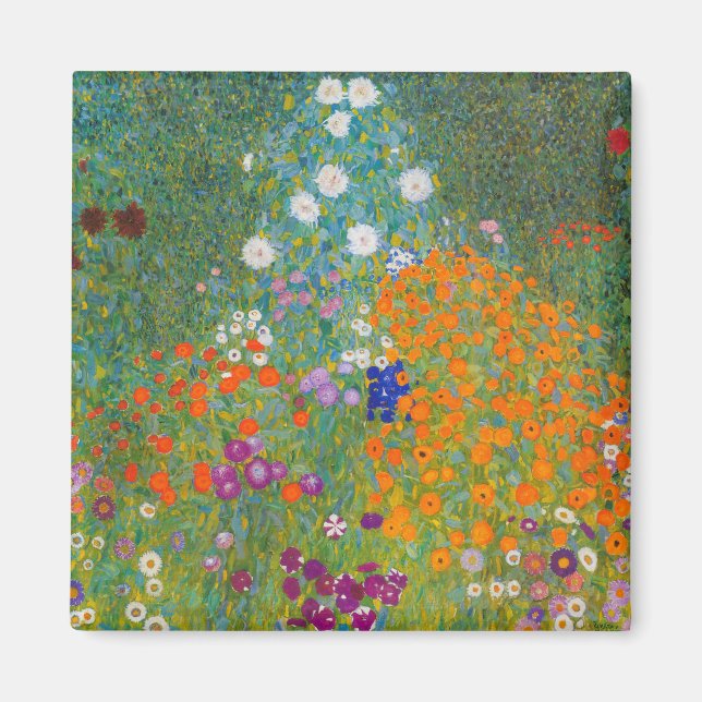 Gustav Klimt - Flower Garden Magnet (Front)