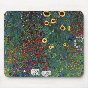 Gustav Klimt Flower Garden Mouse Mat