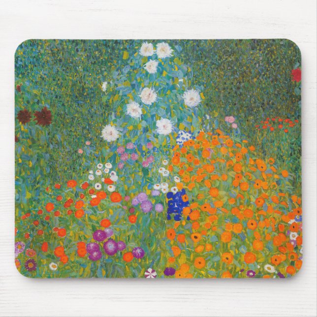 Gustav Klimt - Flower Garden Mouse Mat (Front)