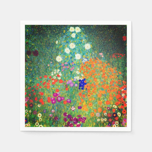 Gustav Klimt Flower Garden Napkin (Front)