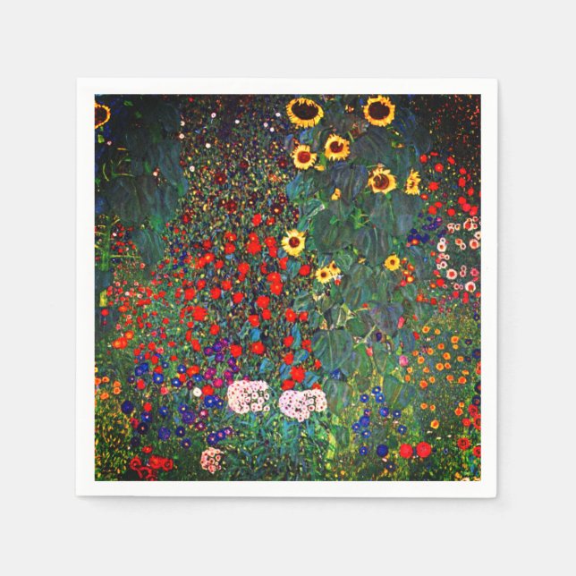 Gustav Klimt Flower Garden Napkin (Front)