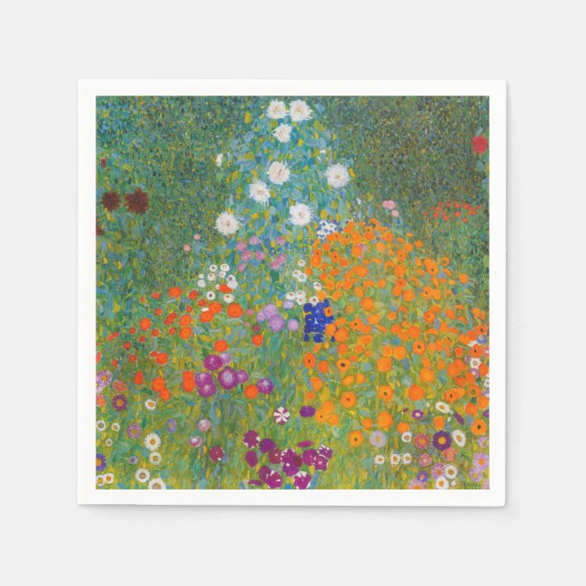 Gustav Klimt - Flower Garden Napkin (Front)