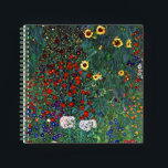 Gustav Klimt Flower Garden Notebook<br><div class="desc">Notebook featuring Gustav Klimt’s oil painting Farm Garden with Sunflowers (1907). A beautiful garden of sunflowers and exquisite blue,  red,  purple,  pink,  and white flowers. A great gift for fans of Art Nouveau and Austrian art.</div>
